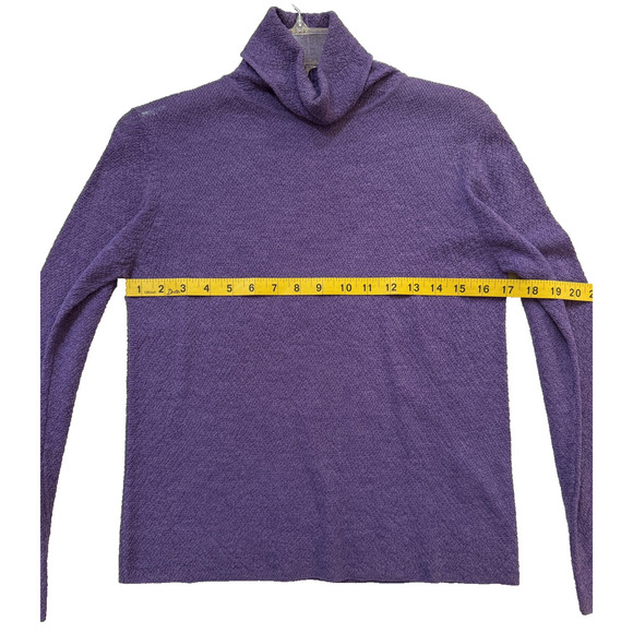 Eileen Fisher Sweater Womens Petite Small Purple Turtleneck Knit Italian Yarn - Picture 5 of 6